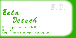 bela detsch business card